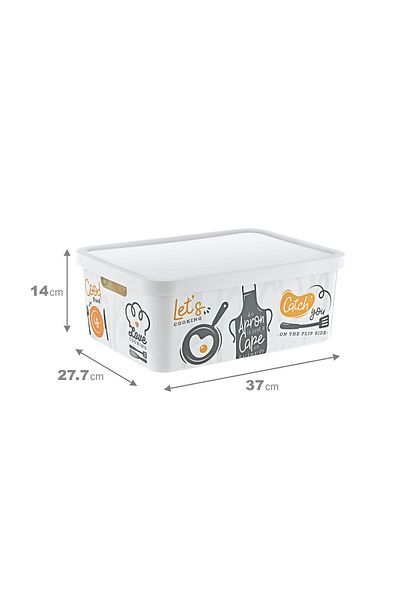 Smartware Stafi Patterned Multi-Purpose Box with Lid 12 Lt