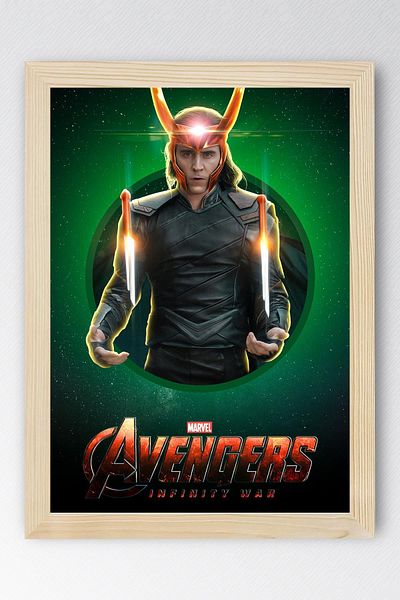 Saturn Loki Framed Picture - Marvel Avengers Movie Poster Art Print