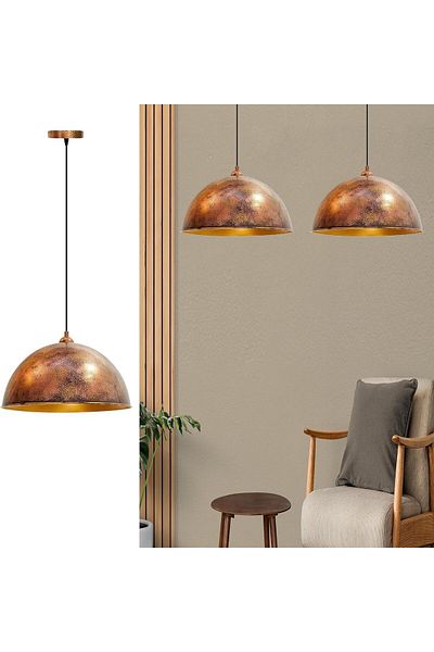 Bamyum Lipeo 30 cm Hängelampe Metall E27 Kupferfarbe 2 Flammige