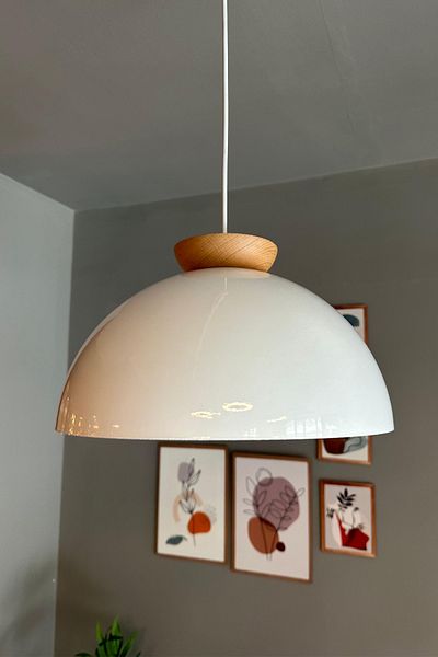 Bamyum Yimpi Küchenlampe Hängend Vintage Ø30 cm, Hängelampe Küche Weiß