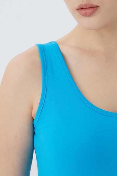 Almila 2026 Model Compact Cotton Elastane Long Women's Tank Top - Thick Strap