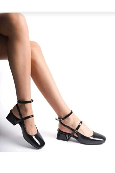 loverise حذاء ماري جين نسائي مفتوح من الخلف بمقدمة مربعة وكعب عالٍ