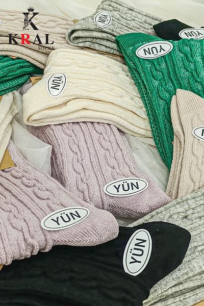 KRAL SOCKS Șosete de damă din lână moale cu efect termic de iarnă - 4 perechi