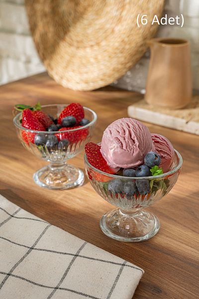 Queen’s Kitchen Persia Set of 6 Glass Ice Cream Bowl with Foot