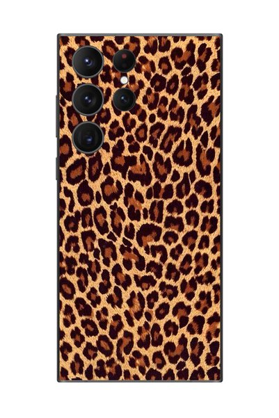 Dali Design Samsung Galaxy S23 Ultra Compatible Transparent Case Leopard Desi...