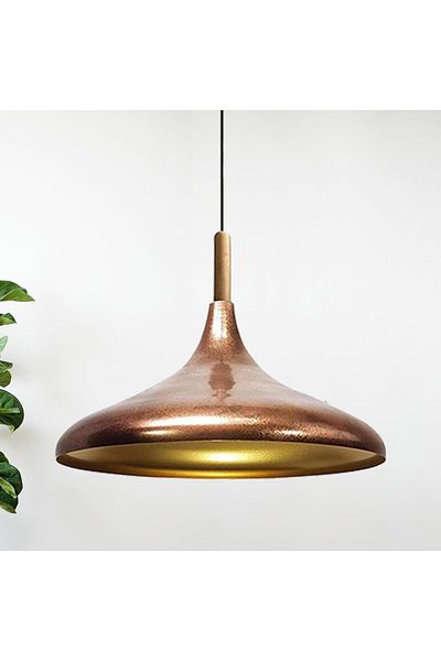 Bamyum Champion 35 cm Hängelampe Metall E27 Kupferfarbe