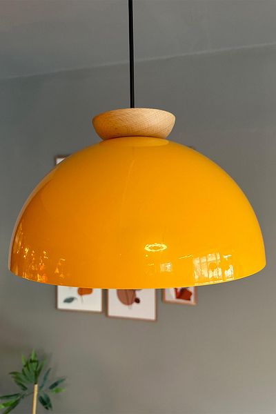 Bamyum Yimpi Küchenlampe Hängend Vintage Ø30 cm, Hängelampe Küche Gelb