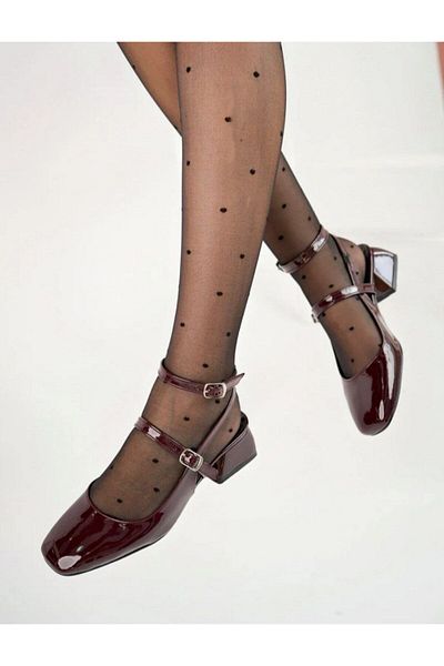 loverise Women's Mary Jane Open Back Square Toe Heels