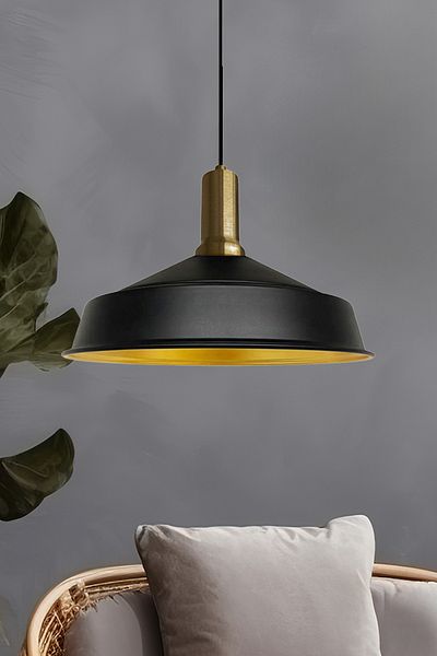 Bamyum Asletl 40 cm Hängelampe Metall E27 Schwarz