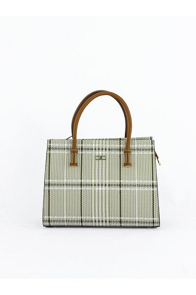 KRISTE BELL Plaid Patterned Beige Women's Shoulder Bag - 7254