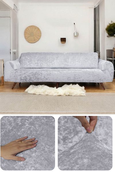 riselerhome Riseler Velvet Husa scaun 3 locuri Husa canapea cu cauciuc Husa scaun cu cauciuc Husa scaun