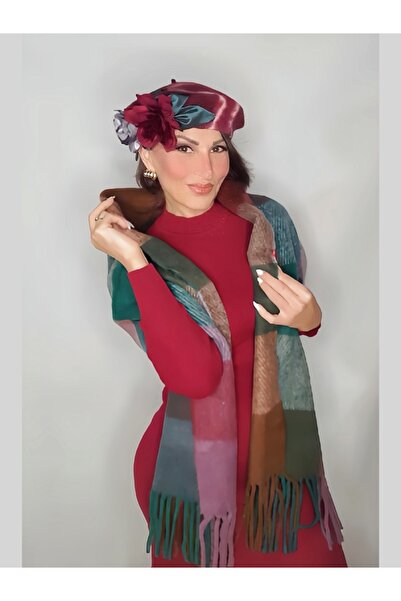 Senbeno Design PÜSKÜLLÜ YUMUŞAK DOKULU PREMIUM KALİTE KARELİ VİRAL KALIN GENİ...