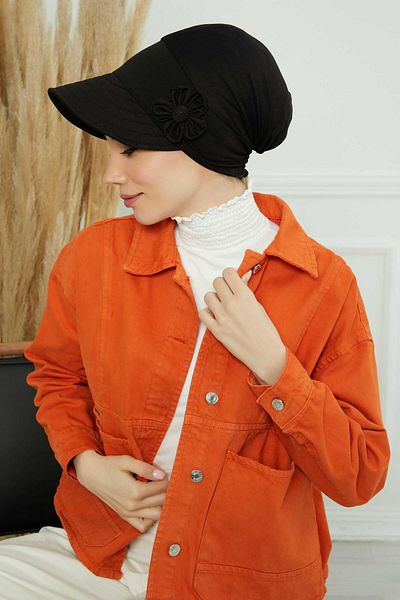 Aisha's Design قبعة بواقٍ للشمس مع إكسسوارات زهور - بونيه، B-72