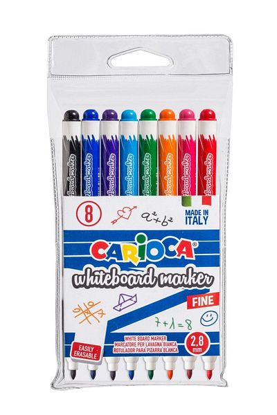 CARIOCA 8 Colored Whiteboard Pen - Pvc, 2.8 Mm, Easy to Erase