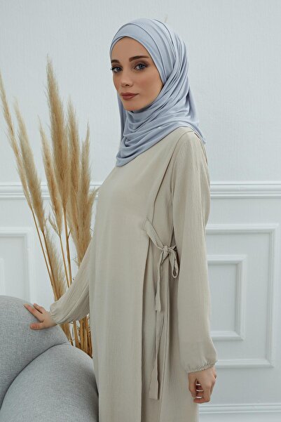 Ayşe Tasarım Πρακτικό χτενισμένο σάλι με σταυρωτή βελονιά, CPS-31, Γκρι 2