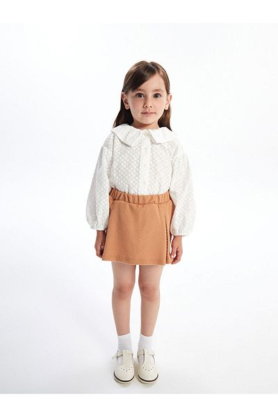 LC Waikiki New Season Baby Collar Long Sleeve Basic Baby Girl Shirt and Short Skirt 2 Piece Set - S4Mi86Z1
