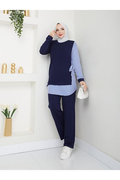 Moda Krash Side Lace Detail Modal Suit