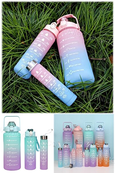 Munico 4'lü Rengarenk Suluk Seti Fitness Spor & Çocuk Beslenme Suluk Hertürlü...