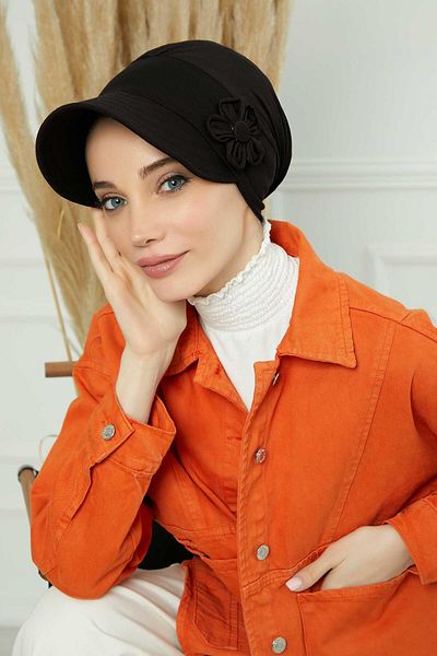 Aisha's Design قبعة بواقٍ للشمس مع إكسسوارات زهور - بونيه، B-72