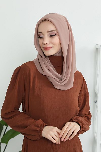 Aisha's Design شال شيفون بونيه داخلي من القطن الممشط، PS-45