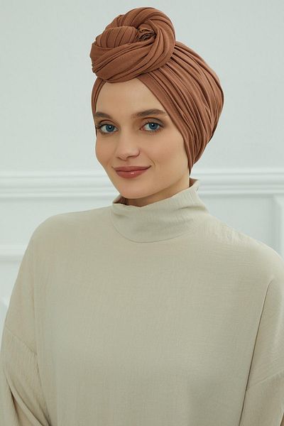 Aisha's Design غطاء رأس من القطن الممشط برباط، B-1