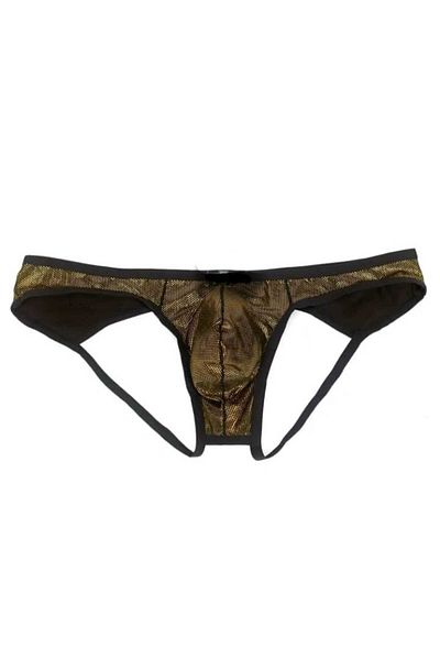 Shimmer Look Brand: Don Moris Men's Gold Polka Dot Jockstrap Underwear