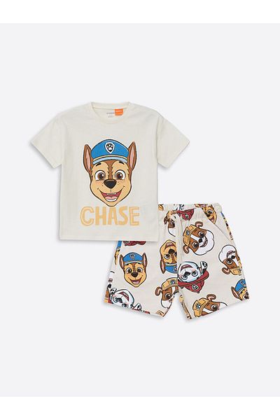 LC Waikiki Lcw Crew Neck Printed Baby Boys T-Shirt and Shorts 2-Piece Set Fast Fashion