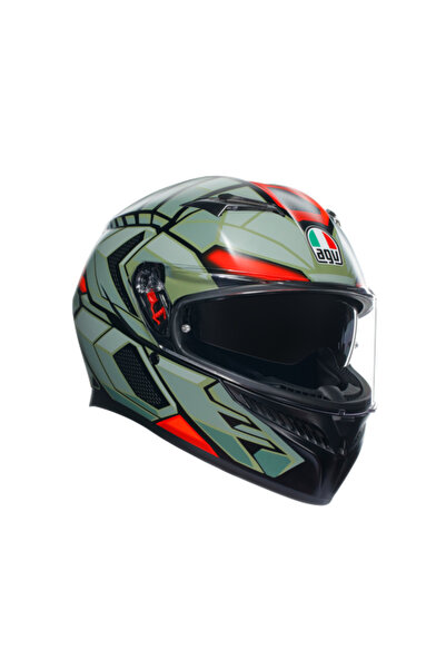 AGV Kask/k3 Mplk Decept Matt Blk Green Red