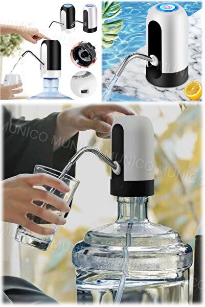 Munico Usb Şarjlı Elektrikli Pompalama Kovası Su Arıtma Otomatik Su Sebili Si...