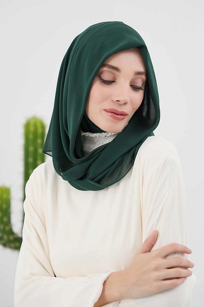 Aisha's Design شال شيفون بونيه داخلي من القطن الممشط، PS-45