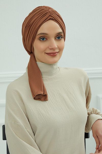 Aisha's Design غطاء رأس من القطن الممشط برباط، B-1