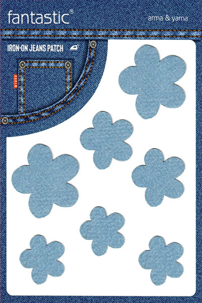 Generic Brand Ice Blue Cvetni dezen Denim zakrpa - Denim i popravka farmerki,...