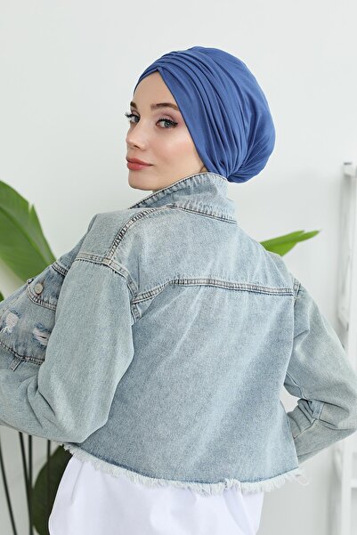 Aisha's Design Pleated Combed Cotton Bone,B-13,Indigo