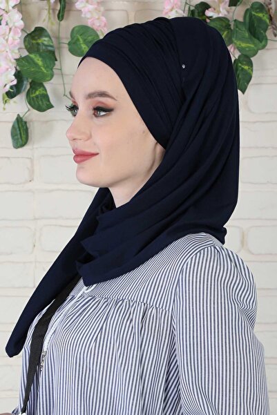 Aisha's Design Σάλι με κορδόνια από χτενισμένο βαμβάκι, BT-1, Σκούρο μπλε