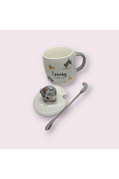Burity Ceramic Mug with Cute Cat Figure
