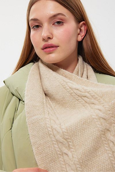 ALEXANDERGARDI Alexandergardı Knitted Detailed Long Knitwear Scarf(E24-ATKI-KDN)
