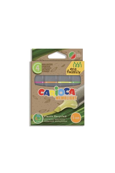 CARIOCA Eco Family Highlighter Marker 4 Pack 4 Colors