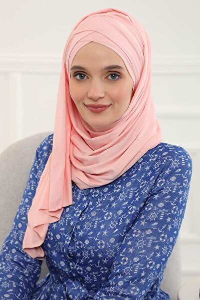 Aisha's Design Πρακτικό χτενισμένο βαμβακερό σάλι με κορδόνι που συσφίγγεται από το μπροστινό μέρος, CPS-45, CPS-45, Πούδρα