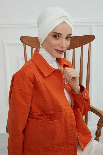 Aisha's Design Combed Cotton Mihrace Bone - B-4 Model