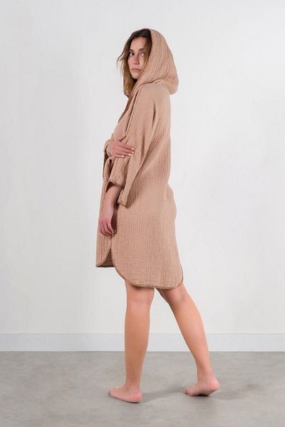 Barine Cocoon Cotton 4 Layer Muslin Adult Poncho Tan / Ανοιχτό καφέ