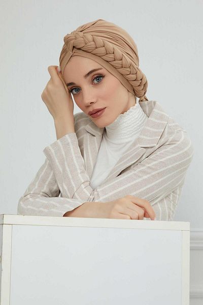 Aisha's Design B-3 نموذج الجانب محبوك بونيه القطن الممشط