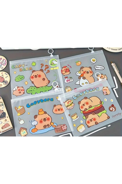 La Petite Boheme Capybara 4’lü Şeffaf Dosya Seti