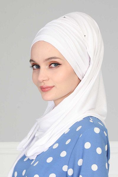 Aisha's Design Βαμβακερό χτενισμένο σάλι Bonnet - Κορδόνι, bt-1