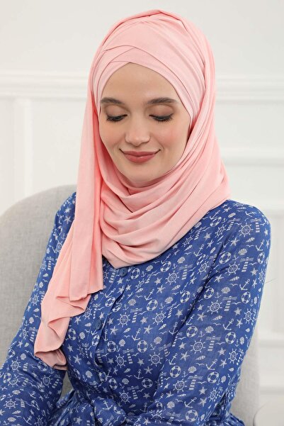 Aisha's Design Πρακτικό χτενισμένο βαμβακερό σάλι με κορδόνι που συσφίγγεται από το μπροστινό μέρος, CPS-45, CPS-45, Πούδρα