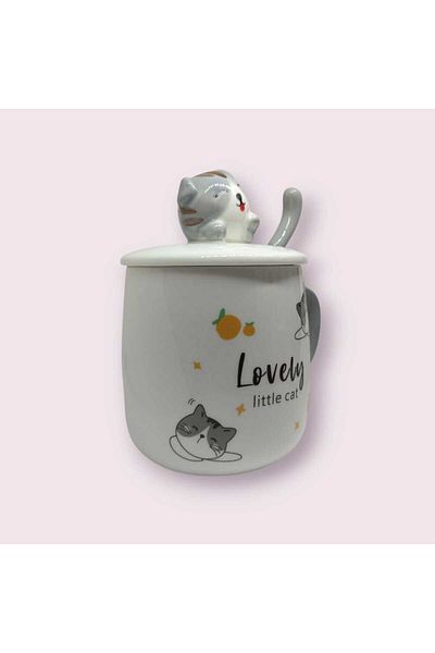 Burity Ceramic Mug with Cute Cat Figure