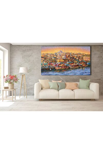 bestablo Yağlı Boya Görünümlü Istanbul Manzarası Kanvas Tablo