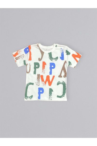Mnk Baby&Kids Boy's Set - Printed T-Shirt and Shorts M00715 Brown