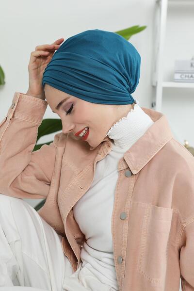 Aisha's Design Πλισέ χτενισμένο βαμβακερό καπέλο, B-13, Βενζίνη