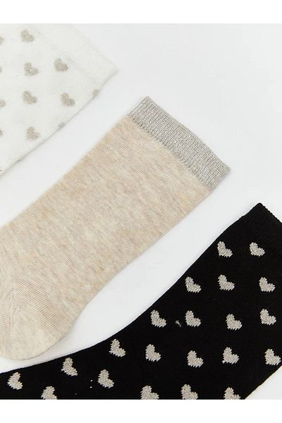 LC Waikiki Lcw Dream White Patterned Women's Socks 3 Pack