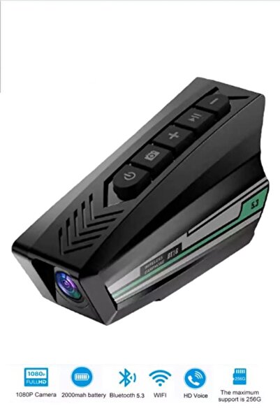 PREPARE 1080P Kameralı Wifi Kask Kulaklık 2000 mAh Su Geçirmez Bluetooth 5.3 Arka Uyarı Işıklı